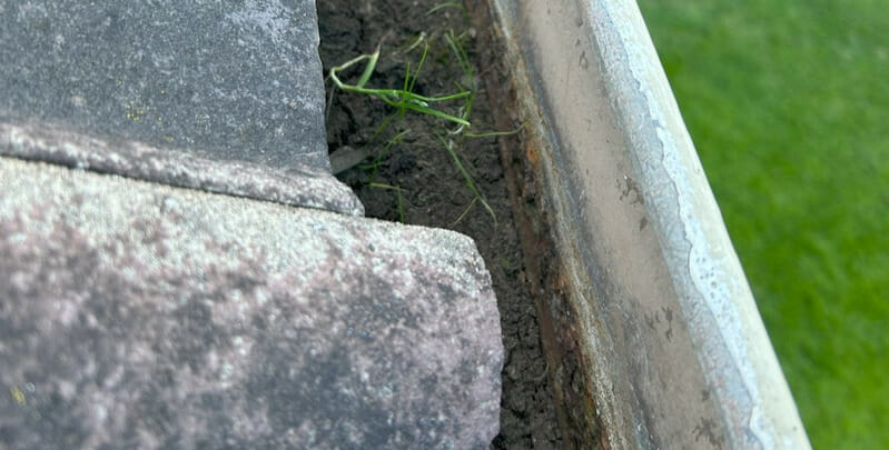 Close up of a gutter