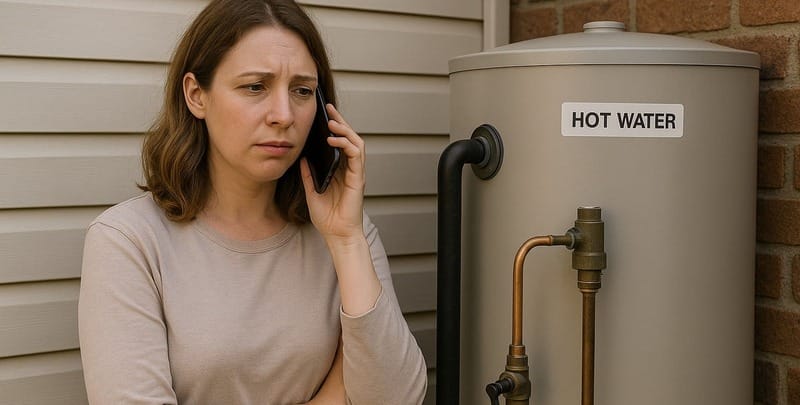 Woman calls a plumber from home